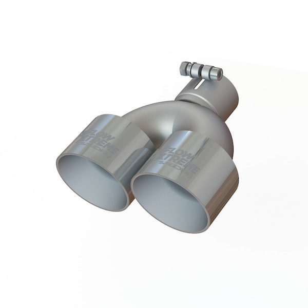 Speedfx EXHAUST TIPS 212 Inch Inlet 4 Inch Outlet 304 Stainless Steel Dual Round Dual Angle Cut TP022540 - main